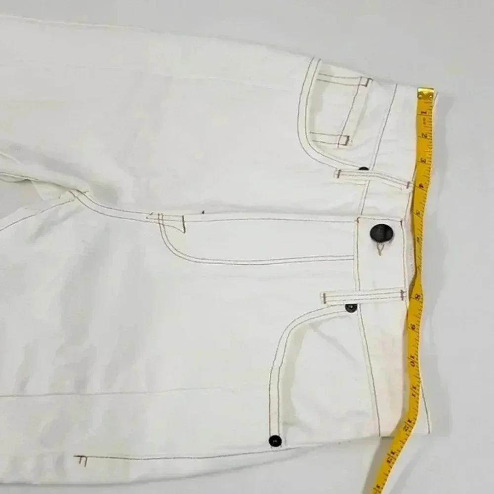 Frame La Vintage Bermuda long denim white shorts